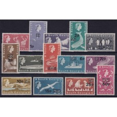 MALVINAS 1971 GEORGIAS DEL SUD Yv 25/38  BARCOS FAUNA MARINA AVES SERIE COMPLETA DE ESTAMPILLAS NUEVAS MINT 100 EUROS